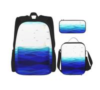 RRhgipp Ocean Waves - Zaino per bambini e ragazzi, motivo: barca a vela con uccellini