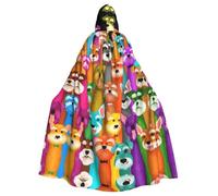 RRhgipp Olio Carino Schnauzer Cani Mantello Con Cappuccio Lungo Mantello Tristo Mietitore Vampiro Strega Carnevale Halloween Mago Costume 147,3 cm