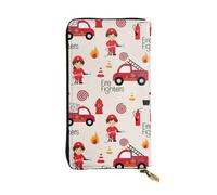 RRhgipp Piccoli ragazzi e ragazze in vigili del fuoco portafogli da donna blocco RFID in pelle lunga donna titolare della carta telefono signora borsa da viaggio regali