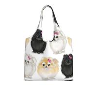 RRhgipp Pomeranians Modello Donne Canvas Tote Borse a Spalla Borsa da Lavoro Borsa Riutilizzabile per la spesa Borse da Donna