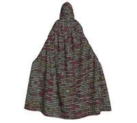 RRhgipp Programmatore Programmazione Codice Adulto Mantello con Cappuccio Unisex Lungo Mantello con Cappuccio Mantello Vampiro Strega Costume Regalo 150 cm