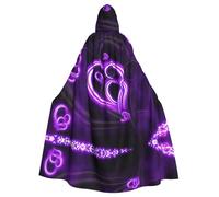 RRhgipp Purple Love mantello con cappuccio lungo mantello triste mietitore vampiro strega carnevale Halloween mago costume 147,3 cm