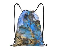 RRhgipp Rainbow Moonstone Zaino con coulisse Sport Palestra Sackpack Tasca Impermeabile String Bag Donne Uomini Scuola, Nero , M, Classico