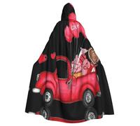 RRhgipp Romantico Camion Cuore Palloncino Mantello Con Cappuccio Mantello Lungo Mantello Tristo Mietitore Vampiro Strega Carnevale Halloween Mago Costume 147,3 cm
