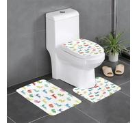 RRhgipp Set di 3 tappetini da bagno con coniglietti in diverse pose che saltano e corrono, tappetini da bagno con retro antiscivolo, si asciugano rapidamente