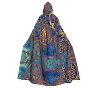 RRhgipp Starry Sky Mandala mantello con cappuccio lungo mantello triste mietitore vampiro strega carnevale Halloween mago costume 147,3 cm