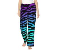 Rrhgipp Viola Blu Verde Camuffamento Zebra Strisce Delle Donne Pantaloni Del Pigiama Delle Donne Ultra Morbido Lounge Pajama Pantaloni Atletici Pantaloni di Sonno Tasche, Nero , S