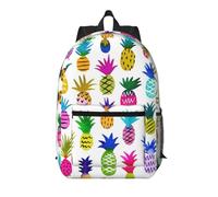 RRhgipp Zaino da viaggio per computer portatile con ananas arcobaleno da 17 pollici grande scuola ragazzo ragazze donne uomini d'affari borsa per computer regalo