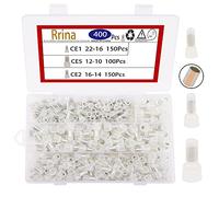 Rrina 400 terminali a crimpare chiusi con nucleo in rame rosso e connettori in filo di nylon, kit di 3 misure 22-16/16-14/12-10