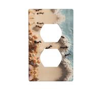 RRKDOY Ants on the Beach Picture - Pannello a parete a doppia presa, resistente per prese e interruttori decorativi