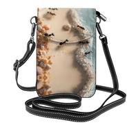 RRKDOY Borsa a tracolla con immagine di formiche sulla spiaggia, borsa per cellulare, piccolo portafoglio da donna, un regalo pratico adatto per uscire, allenarsi e fare shopping