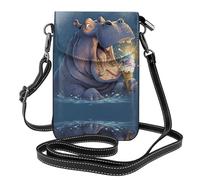 RRKDOY Borsa a tracolla con immagine di ippopotamo che mangia il gelato, borsa per cellulare, piccolo portafoglio da donna, un regalo pratico adatto per uscire, allenarsi e fare shopping