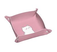 Rrkdoy Dress Up As A Cute Kitten Vassoio portaoggetti in pelle stampata di media qualità PVC vassoio in pelle double-face per una comoda conservazione e organizzazione