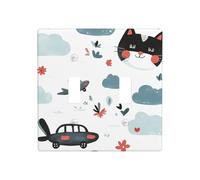 RRKDOY Il fenomeno dei cartoni animati Stampe Tessili Interruttore copertura pannello murale decorativo adatto per aree residenziali e commerciali 4,5x4,5 pollici