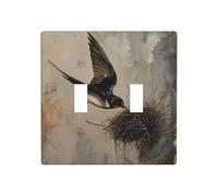 RRKDOY Il nia del nido Stampe Tessili Interruttore copertura pannello decorativo da parete adatto per aree residenziali e commerciali 11,4 x 11,4 cm