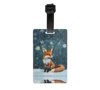 RRKDOY Le etichette per bagagli e le etichette per borse da viaggio con stampa Little Fox Under The Snow sono adatte sia per uomini che per donne per prevenire i bagagli
