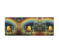 RRKDOY Little Birds Under The Rainbow Pattern Gaming Mouse pad XXL Grande Tappetino per mouse lungo esteso Tappetino per mouse Tappetino da scrivania Tappetino per mouse in gomma antiscivolo con bordi