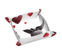 Rrkdoy Love is Floating Vassoio portaoggetti in pelle stampata di media qualità PVC doppio lato vassoio in pelle per una comoda conservazione e organizzazione