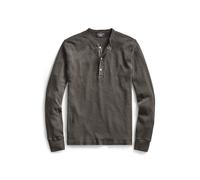 RRL Maglietta serafino a nido d'ape XL Tela nera sbiadita