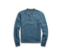 RRL Maglietta serafino jacquard indaco M Blu indaco lavato