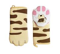 Rrlihjgu 1 u no/1setdivertente e carino design a zampa di gatto, isolamento termico, guanto in cotone anti-scottatura, guanti da cucina creativi per cottura, forno a microonde e cottura