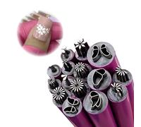 Rrlihjgu 15 Pièces Ensemble De Stylos Tampons Pour Nails Art, tamponi per unghie per nail art riutilizzabili, Outil De Bricolage Avec Motif De Fleurs, Outils De PoTyre De Précision Pour Graffitis Pour
