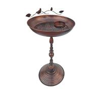 Rrlihjgu 73 x 33 cm Pentola da appoggiare, mangiatoia per abbeveratoio a polatile, Patina marrone per colibrì, grande bagno con su piede in ghisa, parrocchetti e pappagalli terrazza o prato