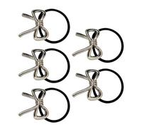 Rrlihjgu Avvolgimento per fiocchi per capelli in metallo coda di cavallo titolare 5 supporti per coda di cavallo per capelli con fiocco stile francese per le donne legami decorativi per capelli coda