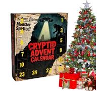 Rrlihjgu Calendario del conto alla rovescia, 2025, ciondoli 2D di criptidi, giocattoli paranormali da appendere, calendario di Natale, per corone, camera da letto, ufficio, finestra, feste e vacanze