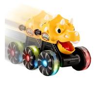 Rrlihjgu Camion dei Dinosauri | Figurina Auto Giocattolo Con Luce | Camion Dinosauro con Luce LED Azionato a Pressione - Per Bambini Ragazze Ragazzi Piccoli Compleanno Natale Feste Giorno Dei Bambini