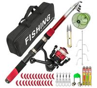 Rrlihjgu Canna E Mulinello Combo - Telescopico Portatile Attrezzatura Da Con Da Trasporto,Combo Canna - Per Barca Kayak Traina Costiera Acqua Riva Surf Fiume Lago Spiaggia Campeggio