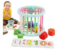 Rrlihjgu Cubo di ordinamento di forme, contenitori per cubi di attività, giocattolo di apprendimento dei colori impilabili, giocattolo di smistamento per tutti/piccoli con 10 carte digitali double