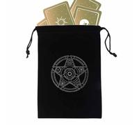 Rrlihjgu Custodia per tarocchi | Custodia per gioielli durevole Misteriosa magia nera a tema,Tasca per carte dei tarocchi con coulisse per carte da gioco Rider Waite Tarot Deck Oracle Cards