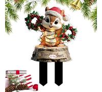 Rrlihjgu Decorazione di paletto di Natale per giardino | statuetta di Natale picchetto decorativo | forniture per feste in acrilico 2D per uso esterno con fioriere, vasi di fiori,