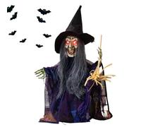 Rrlihjgu Decorazioni di streghe di Halloween,Streghe di Halloween all'aperto | Figure di streghe attivate dalla voce,Decorazione domestica, articoli per regali di festa, centro tavola con gli occhi