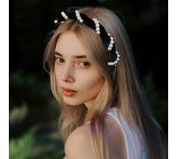 Rrlihjgu Fascia con perline - 3 strisce eleganti, fascia antiscivolo con gommini per donne e ragazze, lavoro, spiaggia, banchetto, scuola, matrimonio, cena incontri
