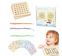 Rrlihjgu Giocattoli da incordare, giocattolo da infilare,Carte di cordini in legno per giocattoli di apprendimento per bambini piccoli - Giocattoli da infilare per bambini piccoli per migliorare la