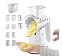 Rrlihjgu Grattugia rotante, grattugia per formaggio, affettatrice rotante, affettatrice manuale da cucina | Grattugia per formaggio portatile sicura ed per patate, frutta