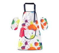 Rrlihjgu Grembiule da cucina per | Bavaglino regolabile con maniche | per la pittura, per età da 2 a 12 anni, per la scuola, il giardino, la cucina all'aperto, la scuola materna, 18 cantieri (8-12