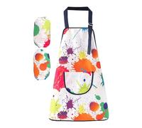 Rrlihjgu Grembiule da cucina per | Bavaglino regolabile con maniche | per la pittura, per età da 2 a 12 anni, per la scuola, il giardino, la cucina all'aperto, la scuola materna, 17 metri (5-8 anni