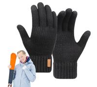 Rrlihjgu Guanti invernali a maglia,Guanti invernali con touch screen,Guanti da ciclismo invernali a doppio strato con touch screen - Guanti termici per clima freddo, versatili per