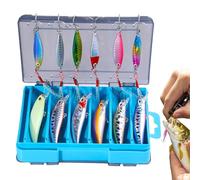 Rrlihjgu Jerk Bait, Jerkbaits per la di, 12x Esca di Idiota Galleggiante Realistica, Sospendere le cicogne con scatola, Kit di Attrezzatura da do di Acqua Salata, Esche in mare per fiumi, Laghi