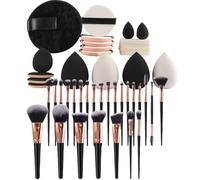 Rrlihjgu Kit Di Strumenti Cosmetici Da Viaggio,Set Completo Di Pennelli Per Trucco Da 45 Pezzi Con Piumino Per Cipria - Per Trucco Per Uso Domestico Viaggi Viaggi Di Lavoro Scuola All'Aperto