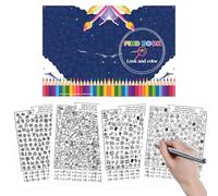 Rrlihjgu Libro Da Colorare Per Bambini - Attività Del Cartone Animato Per Rilassare Gli Adolescenti - Gioco Di Colori Portatile Con Pagine Spesse Per Biblioteca Vacanze E Spiaggia