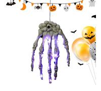 Rrlihjgu Mani scheletriche illuminate per Halloween, modello di mano di teschio, gotico con luce LED per decorazione di Halloween, per parete, prato, patio, camera da letto, interni, esterni, cimitero