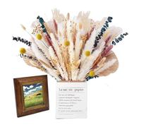 Rrlihjgu Mazzo di fiori secchi naturali, floreale essiccato Boho | Bouquet di canne - Decorazione per centrotavola floreale essiccata per decorazione da tavolo, festa della fattoria rustica