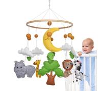Rrlihjgu Mobili per bambini per lettino - Jungle Mobiles Campana in legno per lettino giocattolo | Culla per animali da fattoria per camera da letto, soggiorno, ospedale o asilo