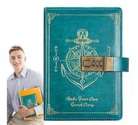 Rrlihjgu Notebook con lucchetto, libro delle password con lucchetto | Diario vintage in pelle PU con 224 pagine | Diario impermeabile con serratura, diario di viaggio per studenti, tribunale,