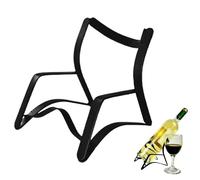 Rrlihjgu Organizzatore di espositori in metallo per vino rosso | Espositore per vino creativo cremagliera,Scaffale resistente per bottiglie di vino per tavolo da pranzo,