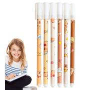 Rrlihjgu Penne cancellabili, 6 pezzi Penne Capybara Punta Sottile | Materiale Scuola ad Asciugatura Rapida Accessori Studio per Bambini Studenti Compiti Casa Compleanno Amici